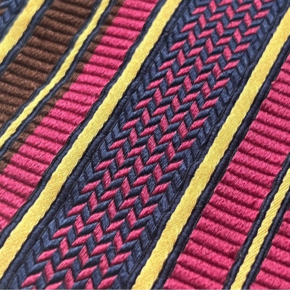 Versace Diagonal Stripe Silk Tie - Picture 4 of 7